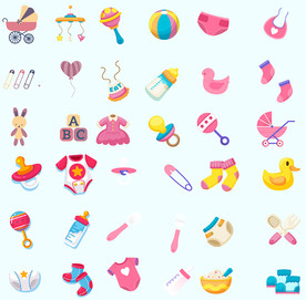 母婴图标素材矢量