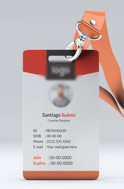 工作证模板工牌矢量