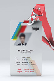 工作证模板工牌矢量