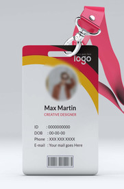 工作证模板工牌矢量