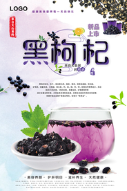创意黑枸杞中药创意海报
