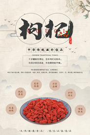 中国风枸杞养生珍品海报