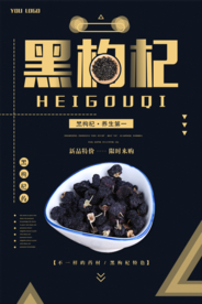 简约黑枸杞海报