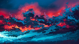 夕阳 手绘 海滩 日出 朝阳