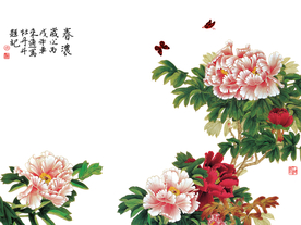 牡丹花国画装饰画