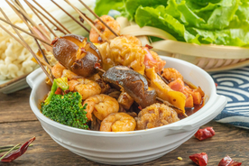 麻辣串串美食食材背景海报素材