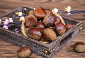 糖炒栗子零食美食背景海报素材