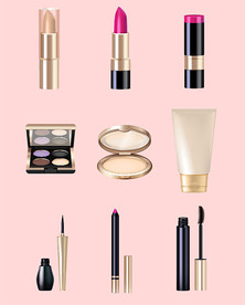 护肤化妆品素材矢量