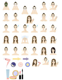 护肤化妆品素材矢量