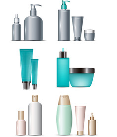 护肤化妆品素材矢量