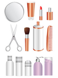 护肤化妆品素材矢量