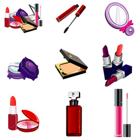 护肤化妆品素材矢量