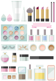 护肤化妆品素材矢量