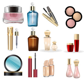 护肤化妆品素材矢量