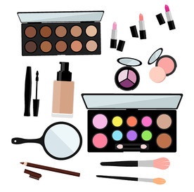护肤化妆品素材矢量