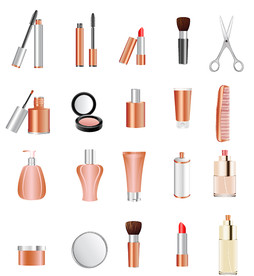 护肤化妆品素材矢量