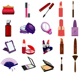 护肤化妆品素材矢量
