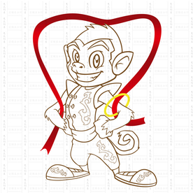 线稿 猴子  一个猴子