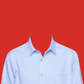 中年领子蓝色衬衫证件照衣服素材