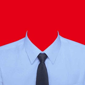 蓝色领带衬衫证件照衣服素材