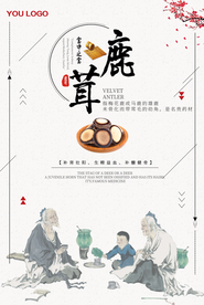 中药养生鹿茸海报