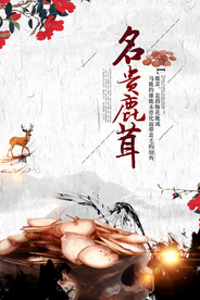 中医养生名贵鹿茸药材海报