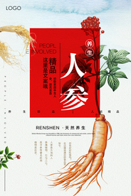 中医药人参宣传海报