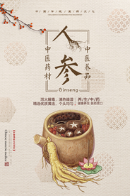 大气中国风人参补品海报