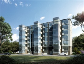 小区别墅玻璃洋房效果图