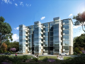 小区别墅玻璃洋房效果图