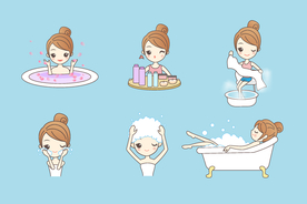 精致女孩美容护肤瑜伽