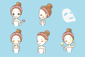 精致女孩美容护肤瑜伽