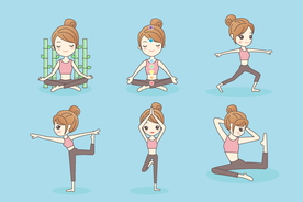 精致女孩美容护肤瑜伽