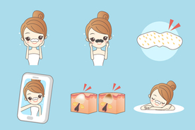 精致女孩美容护肤瑜伽