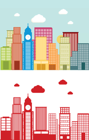 卡通城市高楼