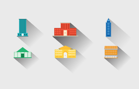 大厦楼宇图标矢量图