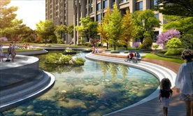 小区别墅洋房庭院建筑景观效果图