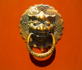 门环铜扣中式复古背景海报素材