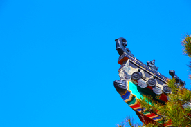 屋檐复古建筑背景海报素材