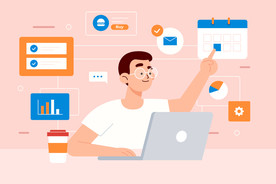 人物插图 扁平办公矢量