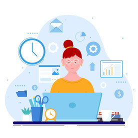 人物插图 扁平办公矢量