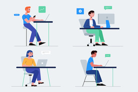 人物插图 扁平办公矢量