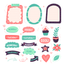 卡通日志贴纸矢量素材