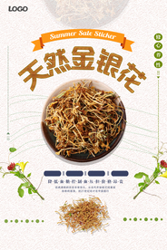 中药金银花创意海报