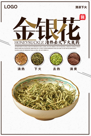 花草春夏金银花海报