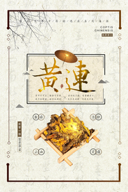 中国风黄连药材宣传海报
