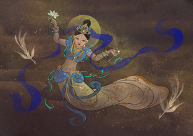 敦煌插画壁画背景海报素材