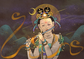 敦煌插画壁画背景海报素材