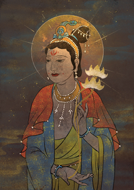 敦煌插画壁画背景海报素材