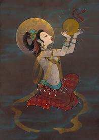 敦煌插画壁画背景海报素材